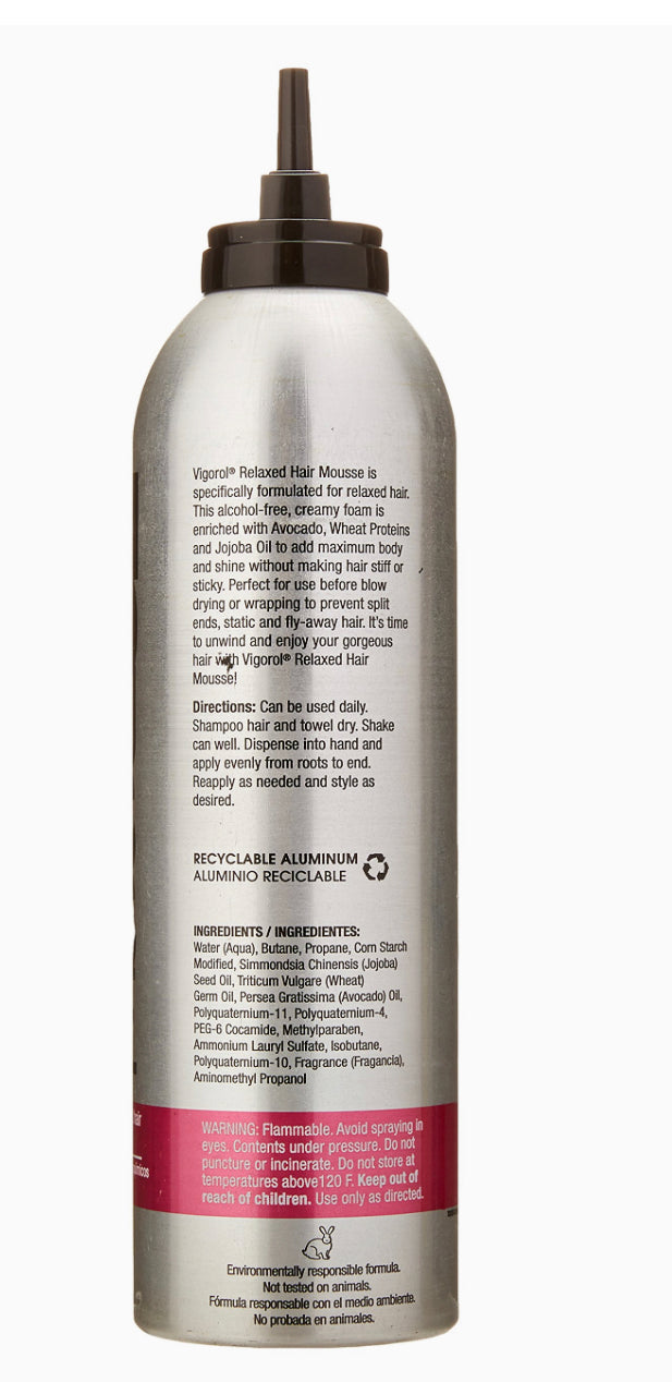 Vigorol Relaxed Hair Mousse, 12 Ounce
