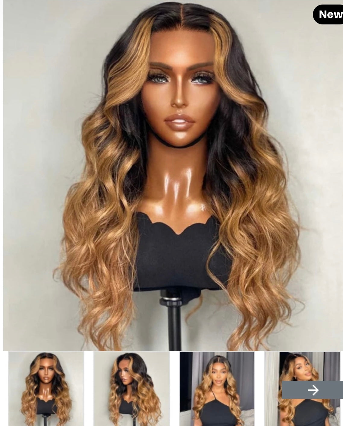 “Blondie” 22“ 5x5 HD closure wig 1B/27 loose wave