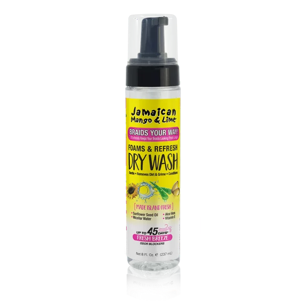 Jamaican Mango & Lime Foams Braid Your Way, Micellar Water Refresh Dry Wash 8 oz