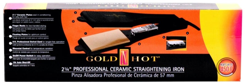 Gold 'N Hot 2" Professional Ceramic Straightening Iron Heats up to 450F