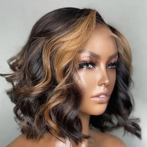 14 Inches Loose Wave Mix Blonde Color 5X5 HD Lace Closure Wig