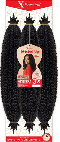 Outre Crochet Braids X-Pression Twisted Up 3X Springy Afro Twist 16" (1-Pack, 1B)