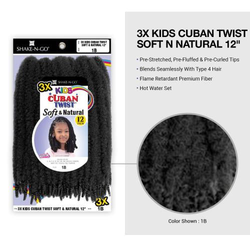 FreeTress Equal Braids 3X Kids Cuban Twist.  Soft N Natural