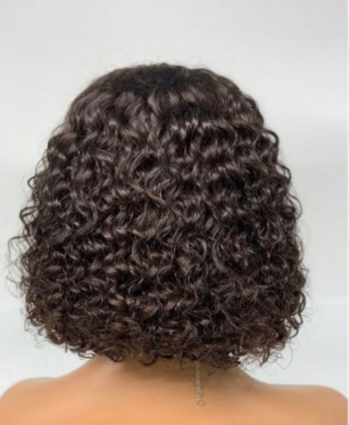 10-14 Inch Brazilian Virgin Hair 5"x5" Lace Closure Wig Water Wavy 180% Density