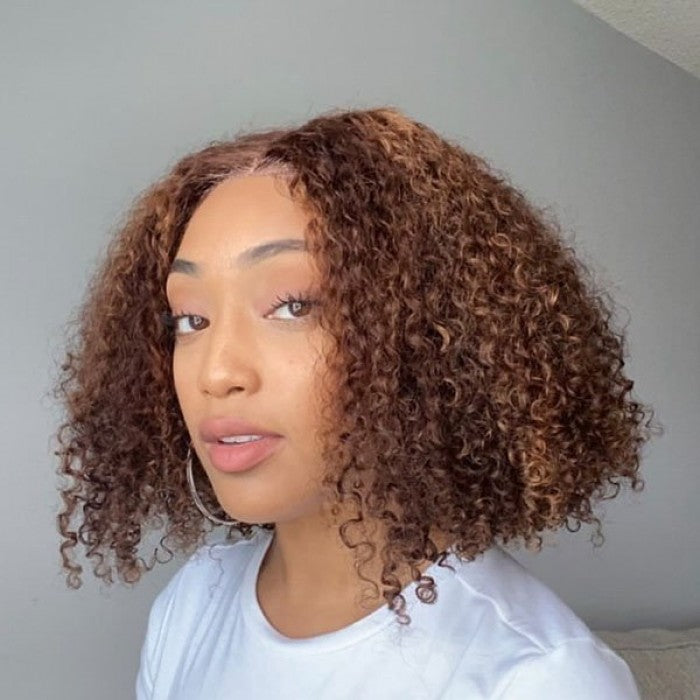 14 inch 4"x4" P1B/30 Closure Lace Wig Water Wave Brazilian Human Virgin Hair 150% Density