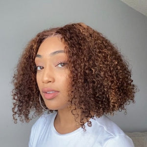 14 inch 4"x4" P1B/30 Closure Lace Wig Water Wave Brazilian Human Virgin Hair 150% Density