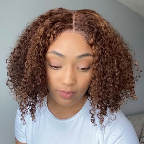 14 inch 4"x4" P1B/30 Closure Lace Wig Water Wave Brazilian Human Virgin Hair 150% Density