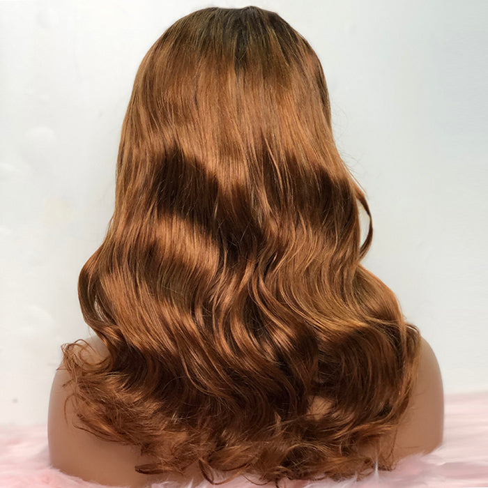 18-24 Inch Pre-Plucked 13"x4" color:4/30 Lace Front Body Wavy Wig Human Hair Free Part 150% Density