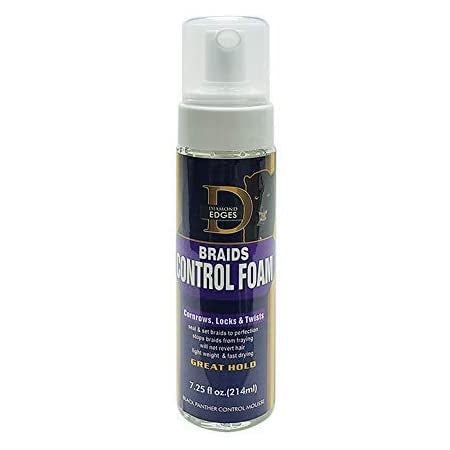Diamond Edges Black Panther Braids Control Foam for braids Mousse 7.25 fl.oz. Great Hold