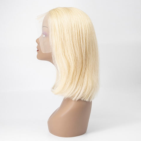 Pre-Plucked Virgin Hair 13"x4" Lace Front #613 Straight Bob Wig