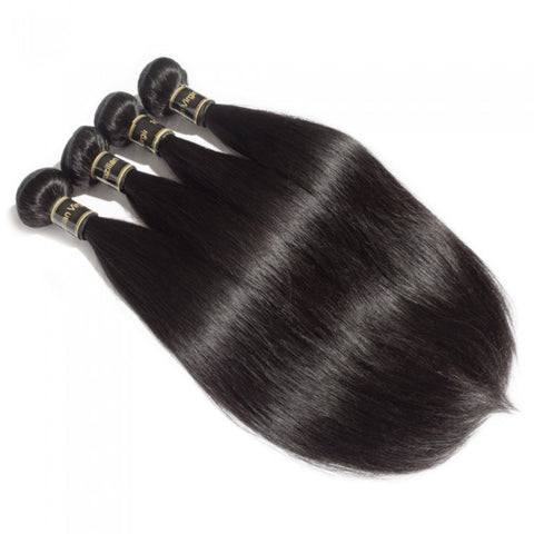 10-30 Inch Straight Virgin Brazilian Hair Natural Black
