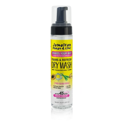 Jamaican Mango & Lime Foams Braid Your Way, Micellar Water Refresh Dry Wash 8 oz