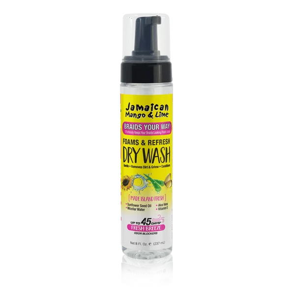 Jamaican Mango & Lime Foams Braid Your Way, Micellar Water Refresh Dry Wash 8 oz