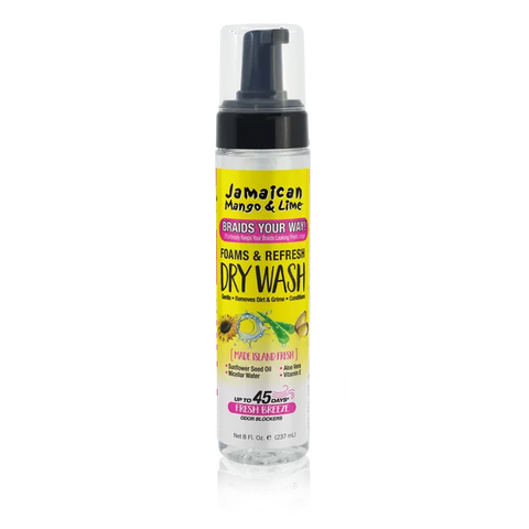 Jamaican Mango & Lime Foams Braid Your Way, Micellar Water Refresh Dry Wash 8 oz