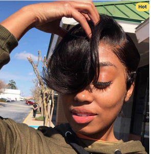 8 inch Chic Pixie Cut Virgin unit