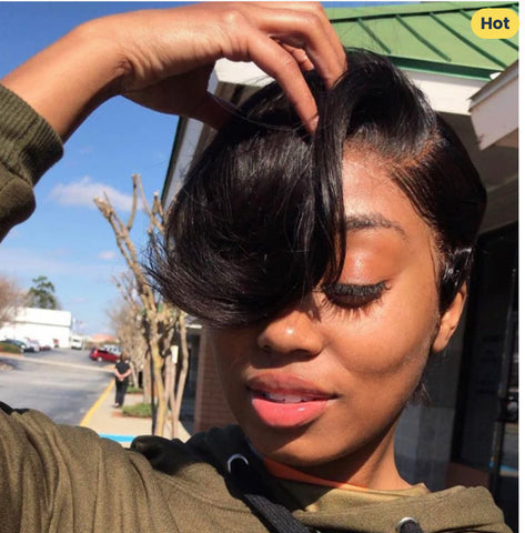 8 inch Chic Pixie Cut Virgin unit