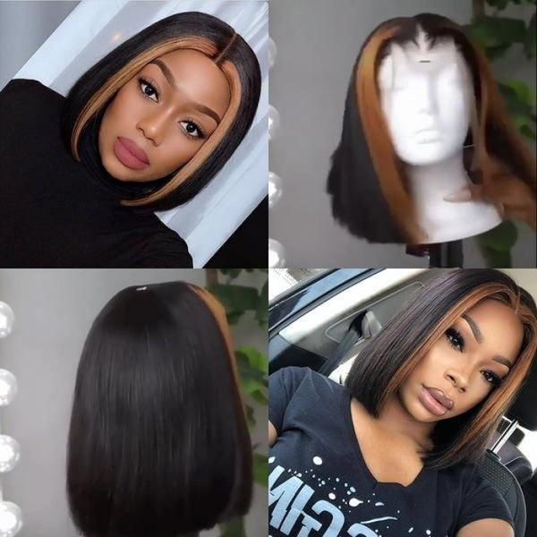 10"-12" 13"x4" virgin Blonde Highlight Straight Custom Lace Front BOB Wig