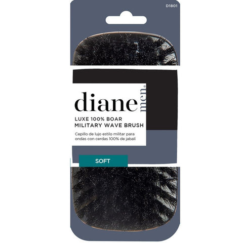 Diane Luxe 100% Boar Military Wave Brush - Black / Soft