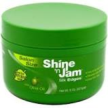 Shine-N-Jam Silk Edges With Olive Oil 4 Ounce Jar