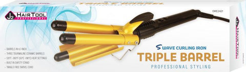 J2 Hair Tool Professional Triple Barrel Curling Iron S-Wave Curls