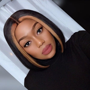 10"-12" 13"x4" virgin Blonde Highlight Straight Custom Lace Front BOB Wig