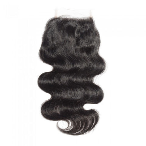10-20 Inch 4" x 4" Body Wavy Free Parted Lace Closure #1B Natural Black