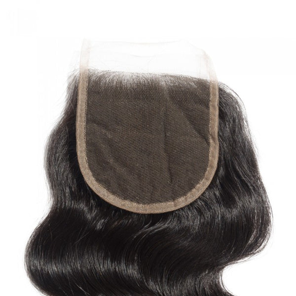 10-20 Inch 4" x 4" Body Wavy Free Parted Lace Closure #1B Natural Black