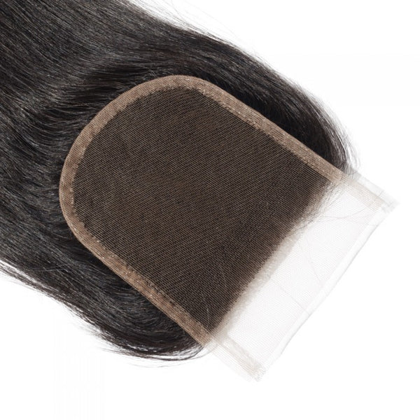 10-20 Inch 4" x 4" Straight Free Parted Lace Closure #1B Natural Black